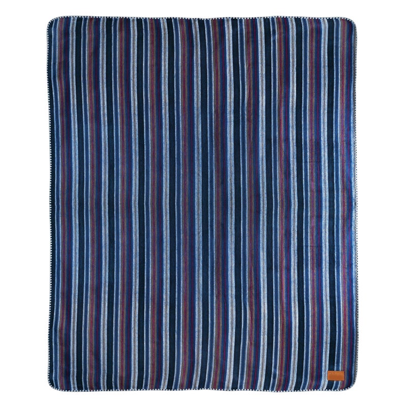 QISU Alpaca Wool Blanket Throw | Large, Beautiful, Warm, Variegated | 85 x 65 inches | Ultra-Soft, Hypoallergenic and Breathable | Non-Itchy or Scratchy (Deep Blue Splash) - Image 4